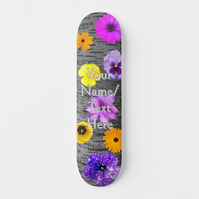 Skateboard Árvores e Flores da Primavera (Frente)