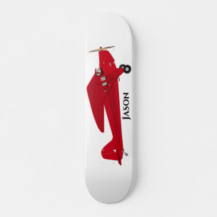 Skateboard Avião Vermelho Vintage