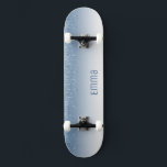Skateboard Azul com Glitter com Nome<br><div class="desc">Personalize facilmente este baralho de skate de faux rosa personalizado. Torne este skate seu próprio conteúdo adicionando seu texto. Para acessar ferramentas avançadas de edição, vá para "Personalizar este modelo" e clique em "Detalhes", role para baixo e pressione o link "clicar para personalizar mais". Ideal para qualquer ocasião como aniversário...</div>
