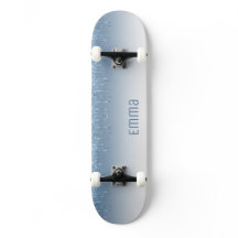 Skateboard Azul com Glitter com Nome