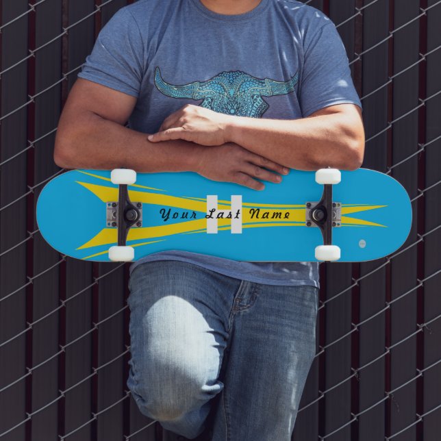 Skateboard Azul e Amarelo HAMbyWG (Ao ar livre 3)