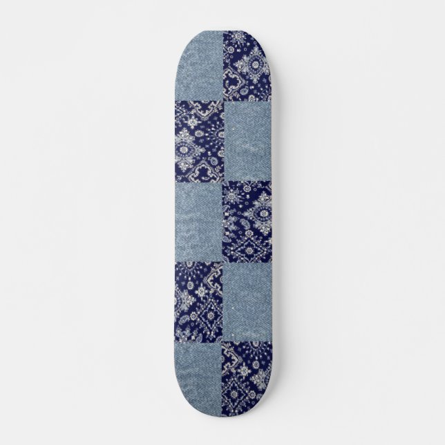 Skateboard Blue Denim Bandana (Frente)