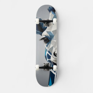 Skateboard Blue Giraffe