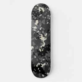 Skateboard Camo Preto Branco Cinza