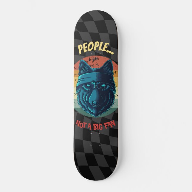 Skateboard Checkerboard Blue Wolf (Frente)