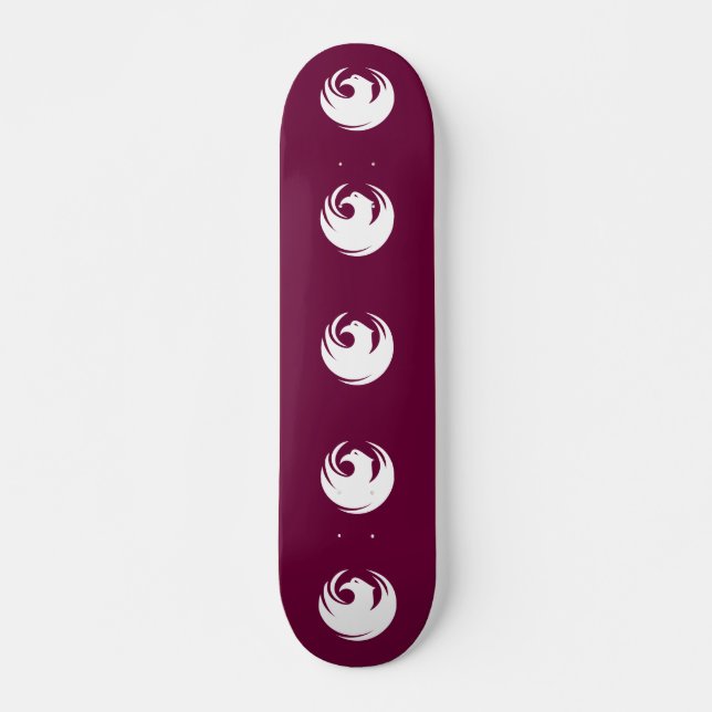 Skateboard com a bandeira da cidade de Phoenix, Ar (Frente)