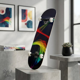 Skateboard com Design Artístico Moderno Ondulado