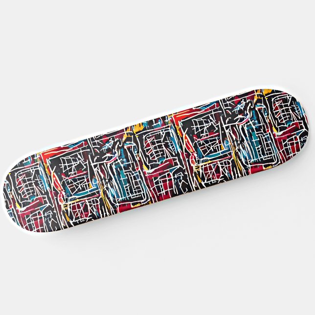 Skateboard com Grafite Amarelo Azul Vermelho (Criador carregado)