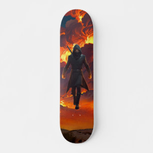 Skateboard com Ninja e Fogo