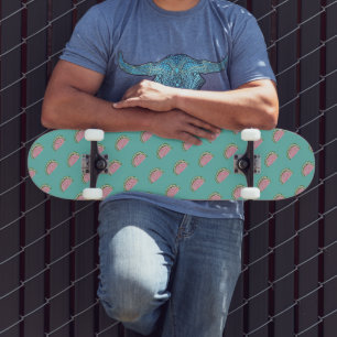 Skateboard com Padrão de Doodles de Melancia Paste