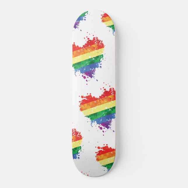 Skateboard - Coração Arco-Íris (Frente)