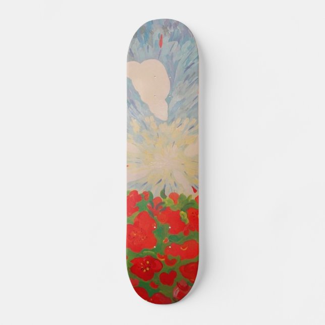 Skateboard das Flores Vermelhas (Frente)