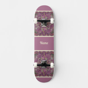 Skateboard de Arte Floral Ameixa Mal-humorada