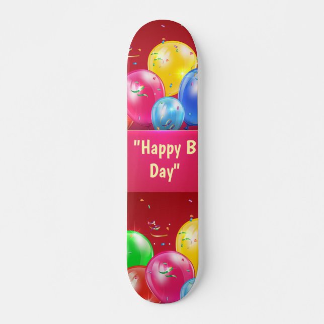 Skateboard de Balão "Feliz Aniversário" (Roll into the party with balloons and birthday cheer!)