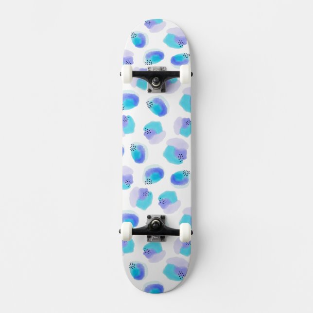 Skateboard de Brushstrokes de Aquarela (Frente)
