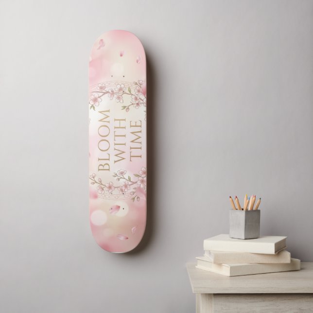 Skateboard de Cerejeira Estética - (Arte de parede)