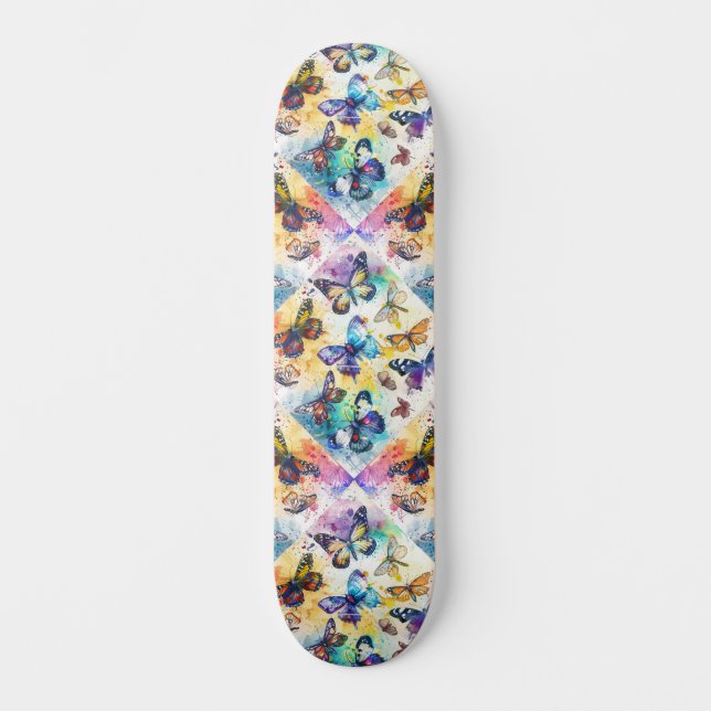 Skateboard de Colagem de Borboleta Inspirada em De (Frente)