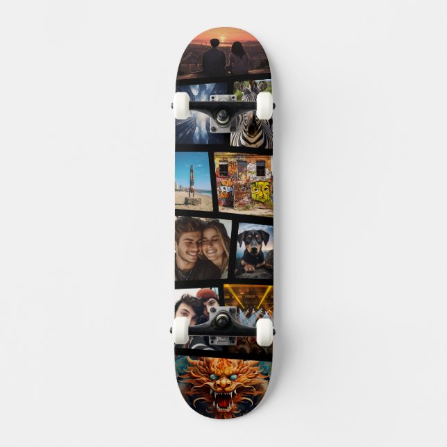 Skateboard de colagem de fotos personalizadas (Frente)