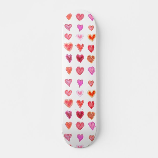 Skateboard de corações pequenos (Frente)