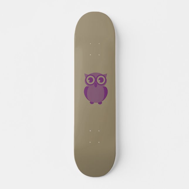 Skateboard de Coruja Roxa (Frente)