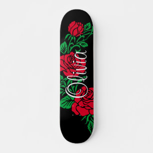skateboard de design de rosa
