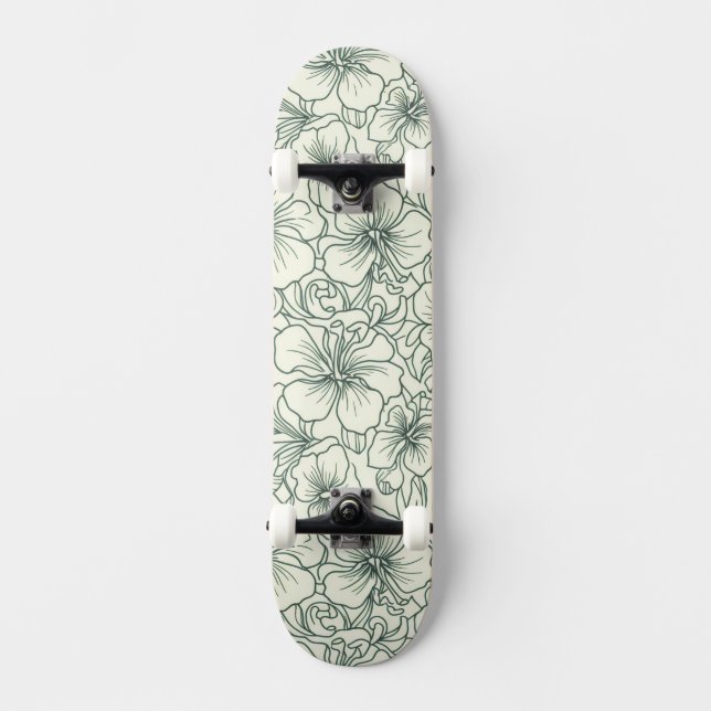 Skateboard de design floral (Frente)