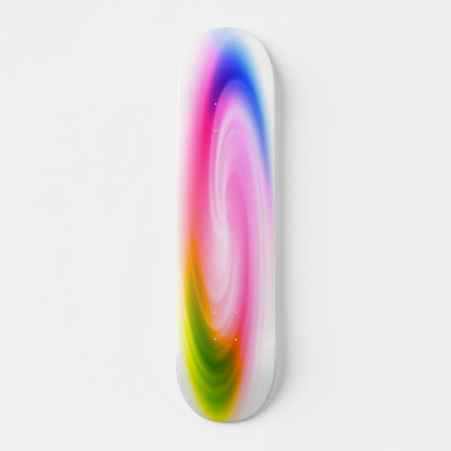 Skateboard de espiral colorida (Frente)