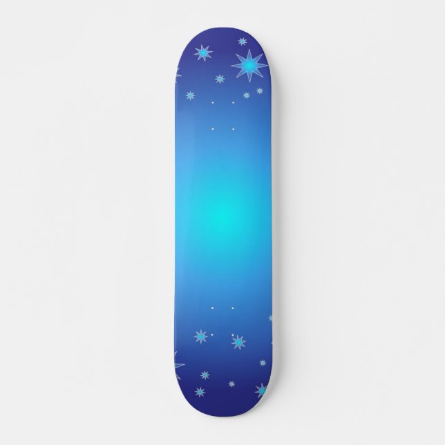 Skateboard de Estrelas Azuis (Frente)
