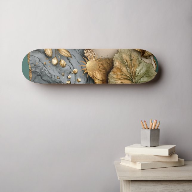 Skateboard de Flores de Outono (Arte de parede (Horz))