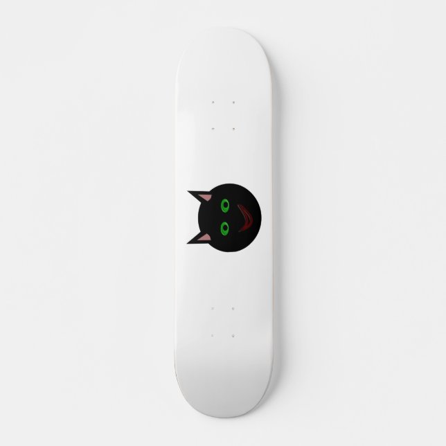 Skateboard de Gato Negro Halloween (Frente)