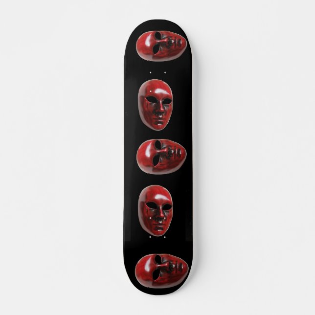 Skateboard de Máscara de Veneza Vermelha (Frente)