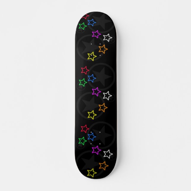 Skateboard de Padrão de Estrela Negra (Frente)