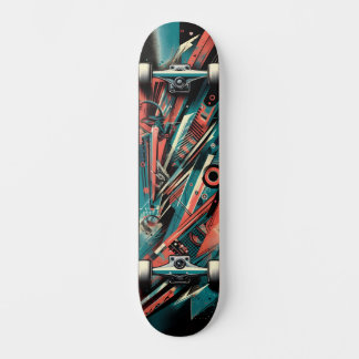Skateboard de Rua de Arte Retro-Futurista Tech 37