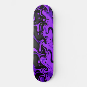 Skateboard de Slime Roxo Preto Derretendo 