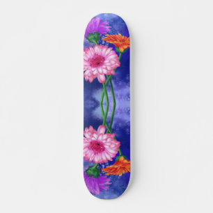 Skateboard de Três Cores Gerberas - Pintura