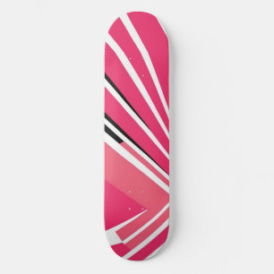 Skateboard de Vetor Simples Neon Pink e White