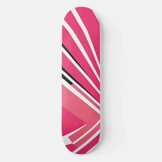 Skateboard de Vetor Simples Neon Pink e White (Frente)