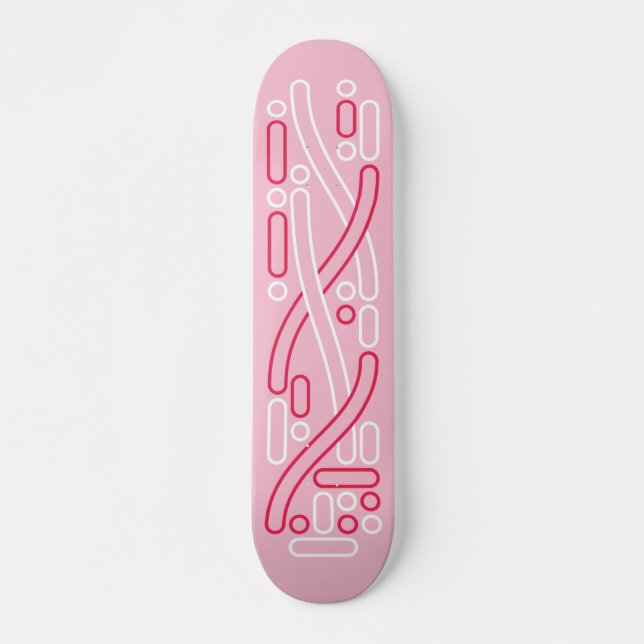 Skateboard Deck Linienmuster in rot und pink (Frente)