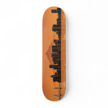Skateboard Deck - Portland Skyline - Laranja