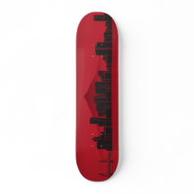 Skateboard Deck - Portland Skyline - Vermelho