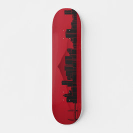 Skateboard Deck - Portland Skyline - Vermelho