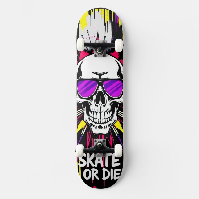 Skateboard Deck 'VIN' - Punk Grunge - SKATE OR DIE (Frente)