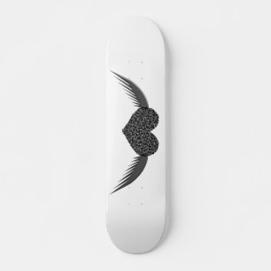 Skateboard do Coração do Amor com Ala Gótica
