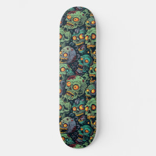 Skateboard do Dia das Bruxas Verde Zombie Spooky