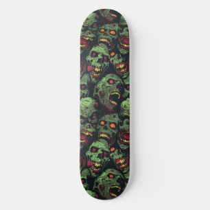 Skateboard do Dia das Bruxas Verde Zombie Spooky