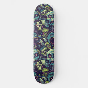 Skateboard do Dia das Bruxas Verde Zombie Spooky