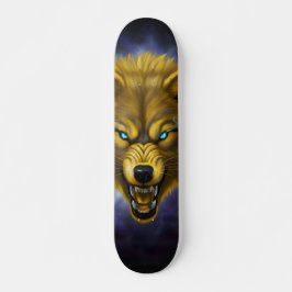 Skateboard do lobo amarelo caçando