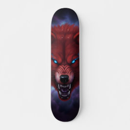 Skateboard do lobo vermelho aprisionando