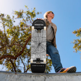 Skateboard do mapa da cidade de Houston
