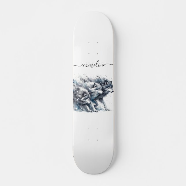 Skateboard do Wolf Pack do Nome de Script Personal (Frente)